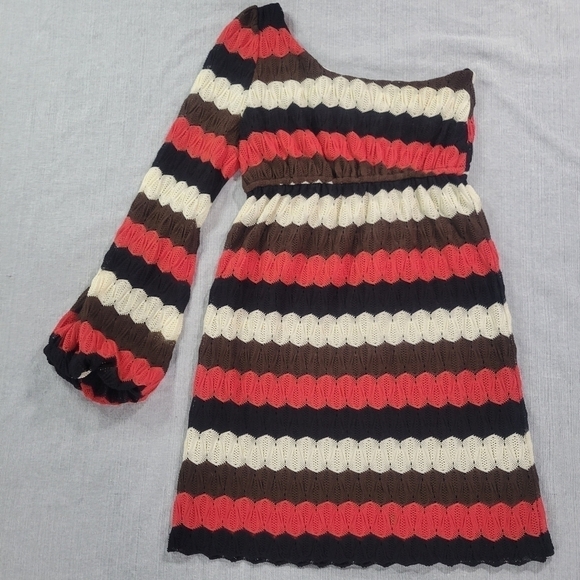 Judith March Small Women One Shoulder Dress Anthropologie One Shoulder Knit Fall - Picture 2 of 13